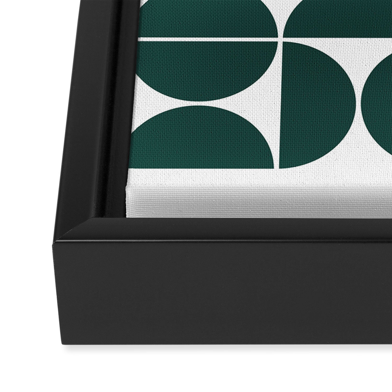 Mid Century Modern Geometric 04 Dark Green Framed Canvas Print Gallery Image 3
