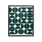 Mid Century Modern Geometric 04 Dark Green Framed Canvas Print Gallery Image 6
