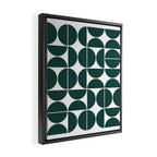 Mid Century Modern Geometric 04 Dark Green Framed Canvas Print Gallery Image 2