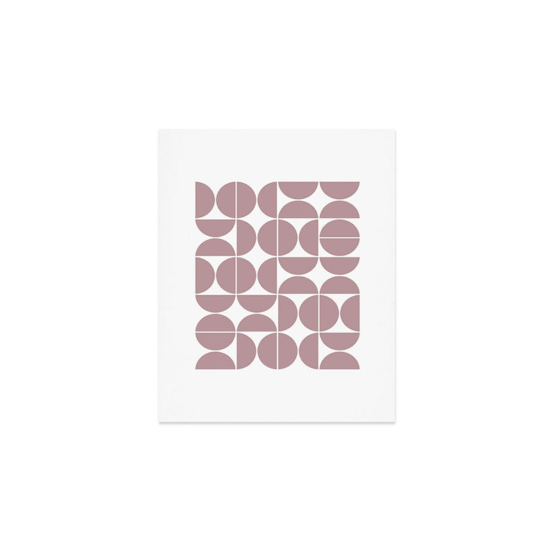 Mid Century Modern Geometric 04 Dusty Pink Art Print Gallery Image 1