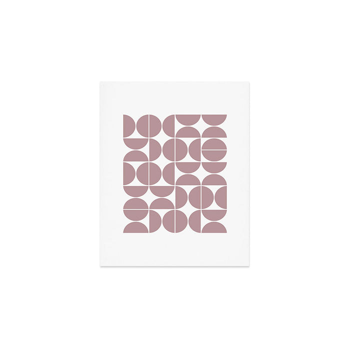Mid Century Modern Geometric 04 Dusty Pink Art Print Gallery Image 1