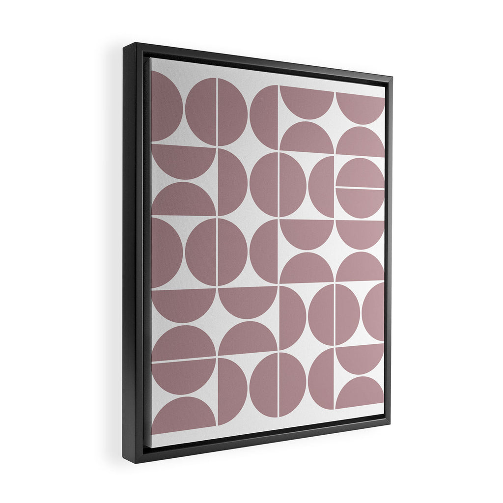 Mid Century Modern Geometric 04 Dusty Pink Framed Canvas Print Gallery Image 2