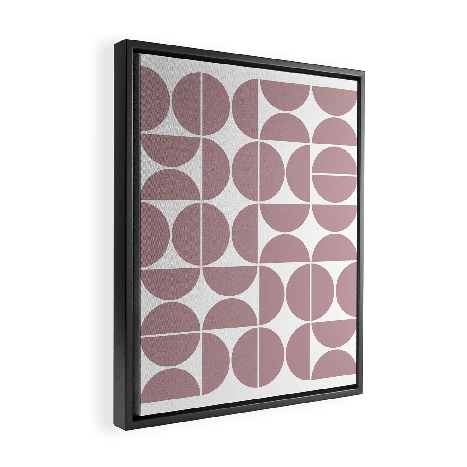 Mid Century Modern Geometric 04 Dusty Pink Framed Canvas Print Gallery Image 2