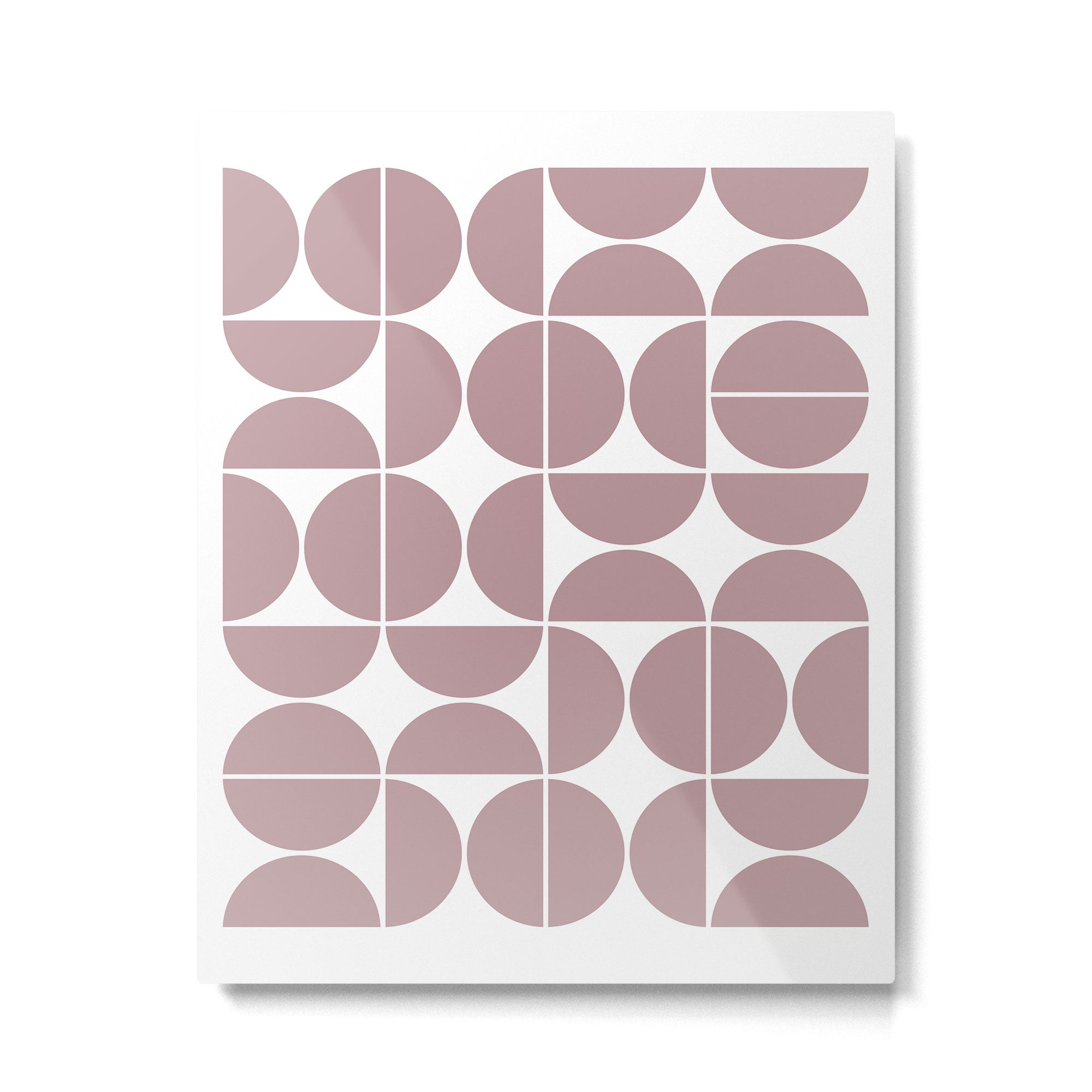 Mid Century Modern Geometric 04 Dusty Pink Metal Print Gallery Image 4