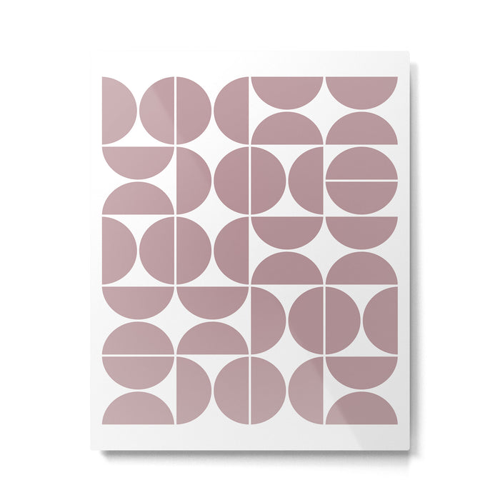 Mid Century Modern Geometric 04 Dusty Pink Metal Print Gallery Image 1