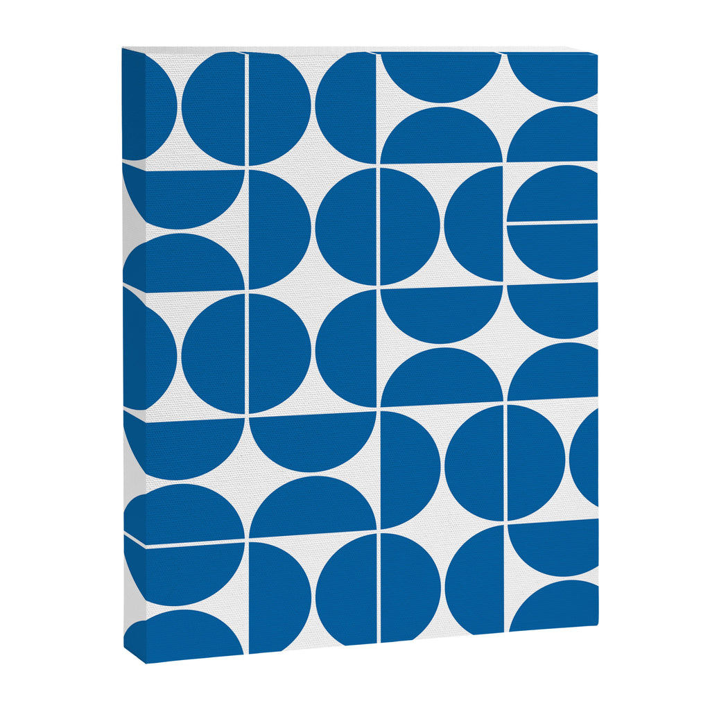 Mid Century Modern Geometric 04 Electric Blue Canvas Print Gallery Image 6