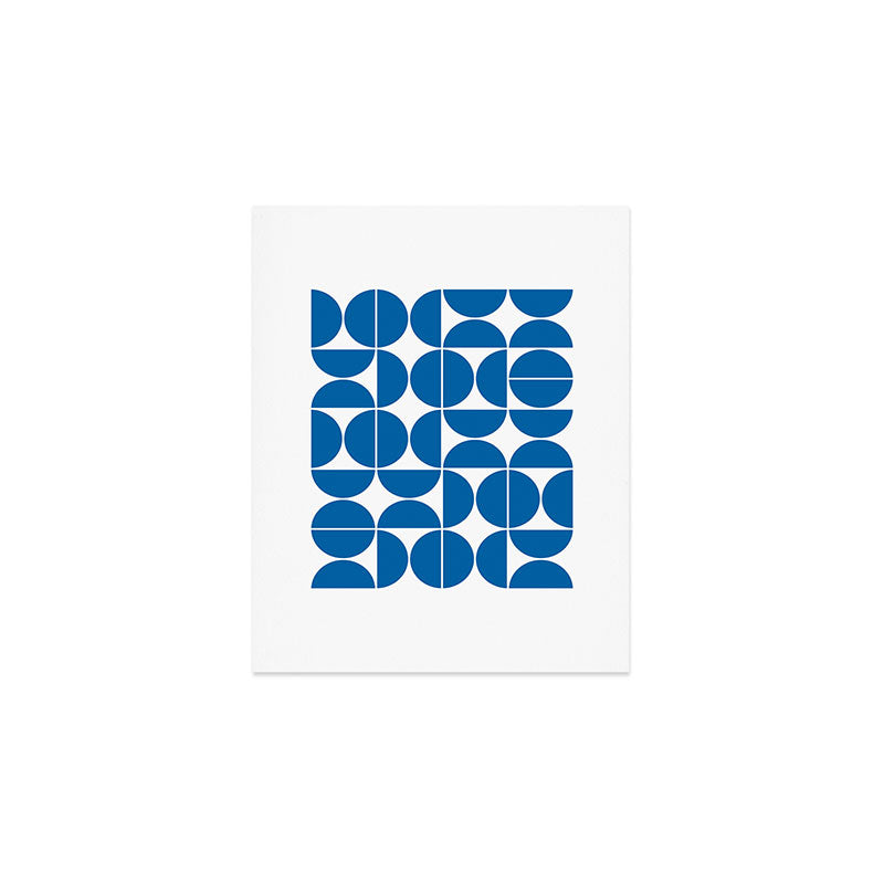 Mid Century Modern Geometric 04 Electric Blue Art Print Gallery Image 1