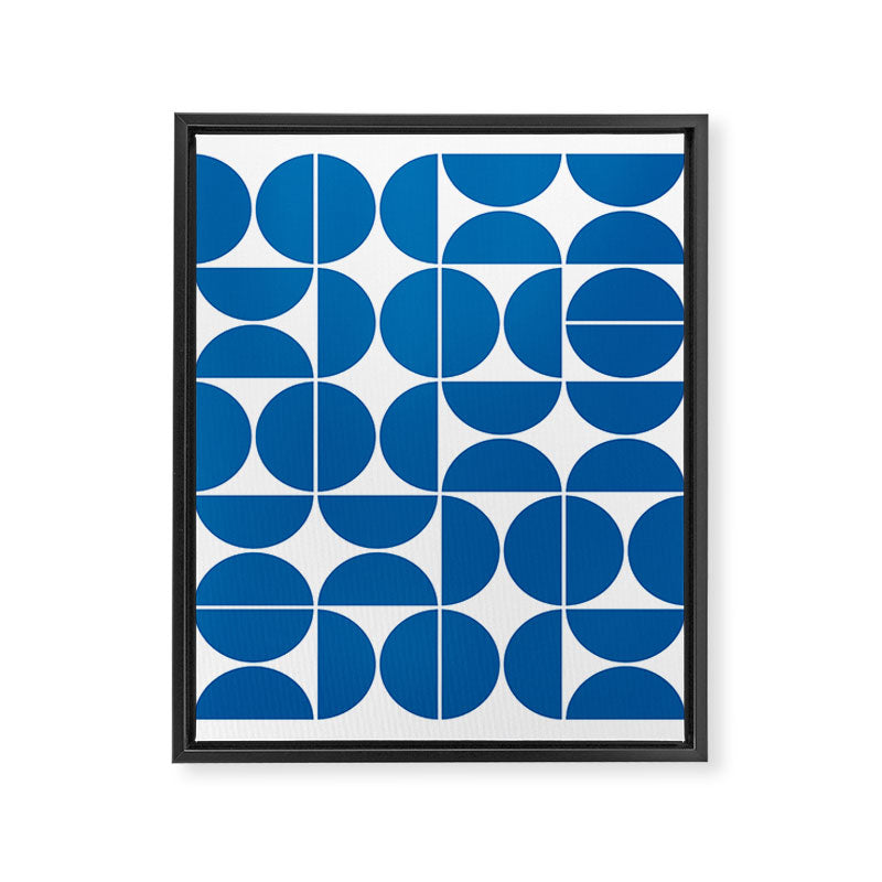 Mid Century Modern Geometric 04 Electric Blue Framed Canvas Print Gallery Image 6