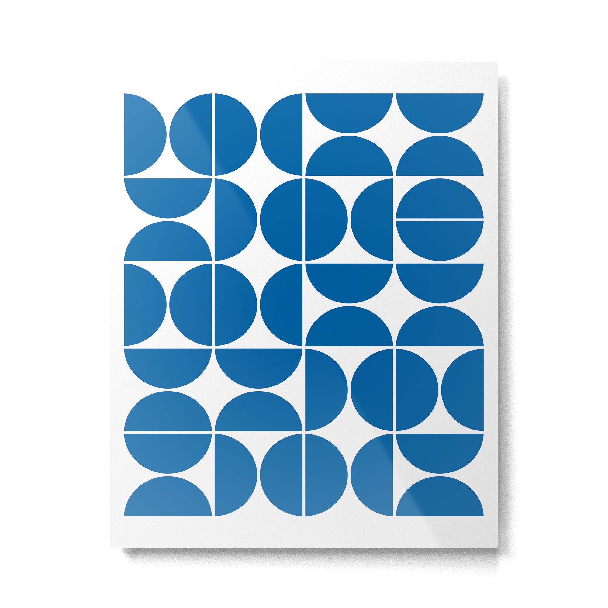 Mid Century Modern Geometric 04 Electric Blue Metal Print Gallery Image 4