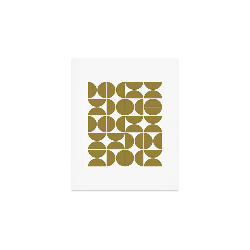 Mid Century Modern Geometric 04 Flat Gold Art Print Gallery Image 1