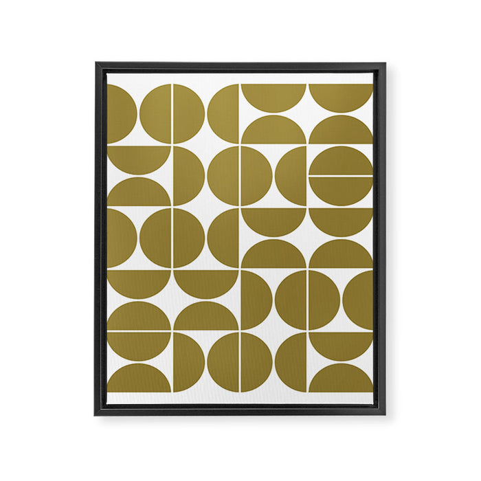 Mid Century Modern Geometric 04 Flat Gold Framed Canvas Print Gallery Image 1