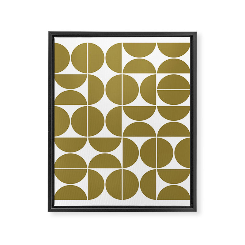 Mid Century Modern Geometric 04 Flat Gold Framed Canvas Print Gallery Image 6
