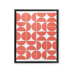 Mid Century Modern Geometric 04 Living Coral Framed Canvas Print Gallery Image 6