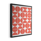 Mid Century Modern Geometric 04 Living Coral Framed Canvas Print Gallery Image 2