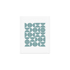 Mid Century Modern Geometric 04 Glass Blue Art Print Gallery Image 1