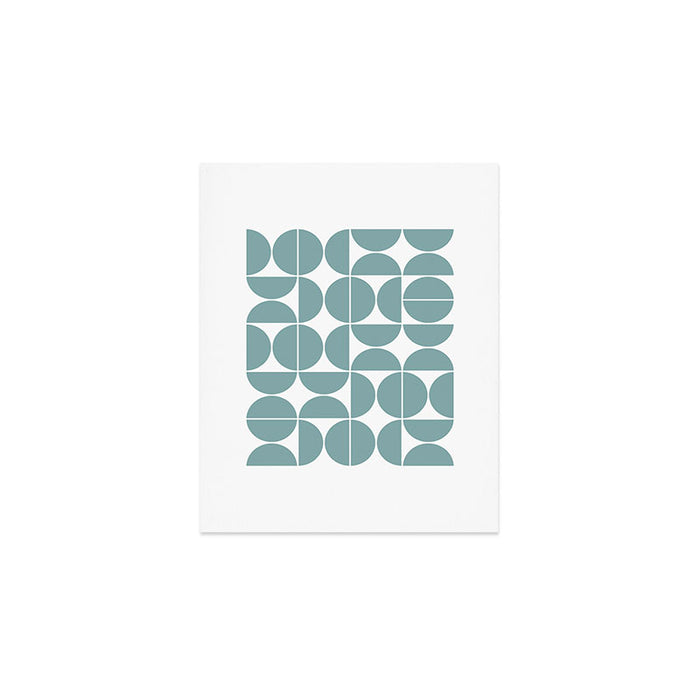 Mid Century Modern Geometric 04 Glass Blue Art Print Gallery Image 1