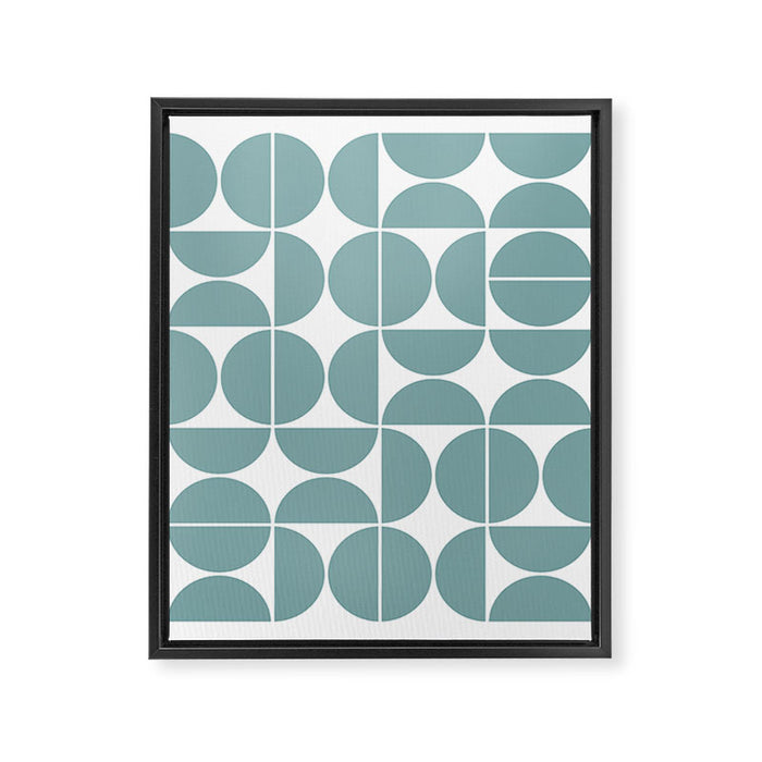 Mid Century Modern Geometric 04 Glass Blue Framed Canvas Print Gallery Image 1