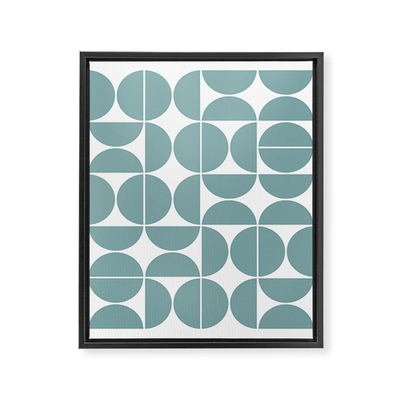 Mid Century Modern Geometric 04 Glass Blue Framed Canvas Print Gallery Image 6