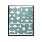 Mid Century Modern Geometric 04 Glass Blue Framed Canvas Print Gallery Image 6