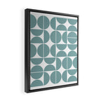 Mid Century Modern Geometric 04 Glass Blue Framed Canvas Print Gallery Image 2