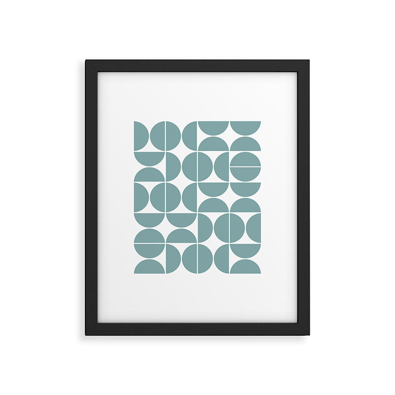 Mid Century Modern Geometric 04 Glass Blue Framed Art Print Gallery Image 4