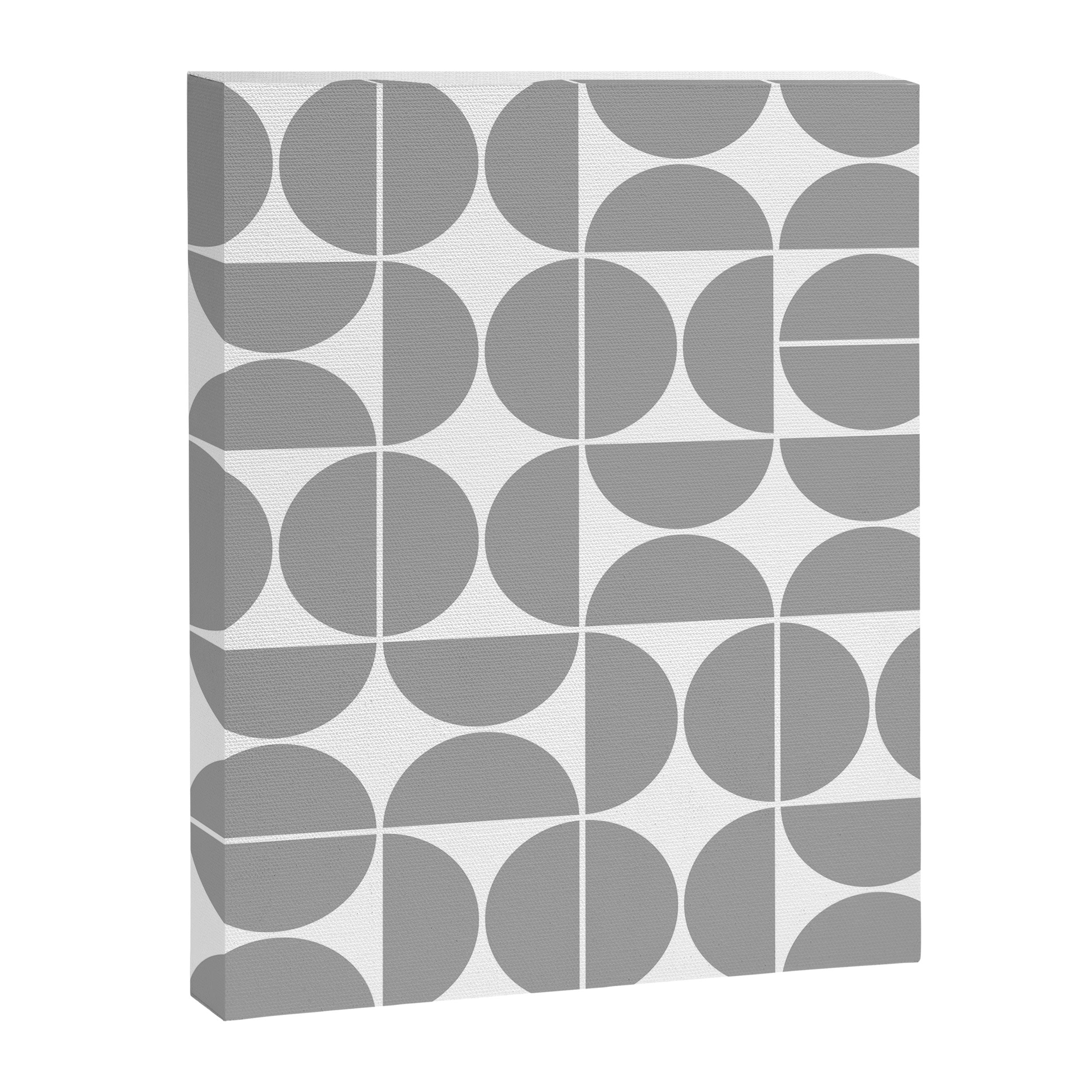 Mid Century Modern Geometric 04 Grey Canvas Print Gallery Image 6