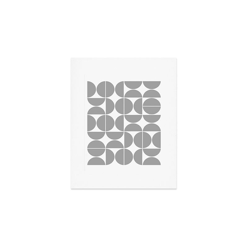 Mid Century Modern Geometric 04 Grey Art Print Gallery Image 1
