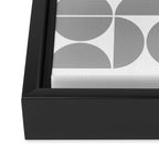 Mid Century Modern Geometric 04 Grey Framed Canvas Print Gallery Image 3