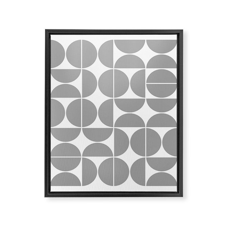 Mid Century Modern Geometric 04 Grey Framed Canvas Print Gallery Image 6