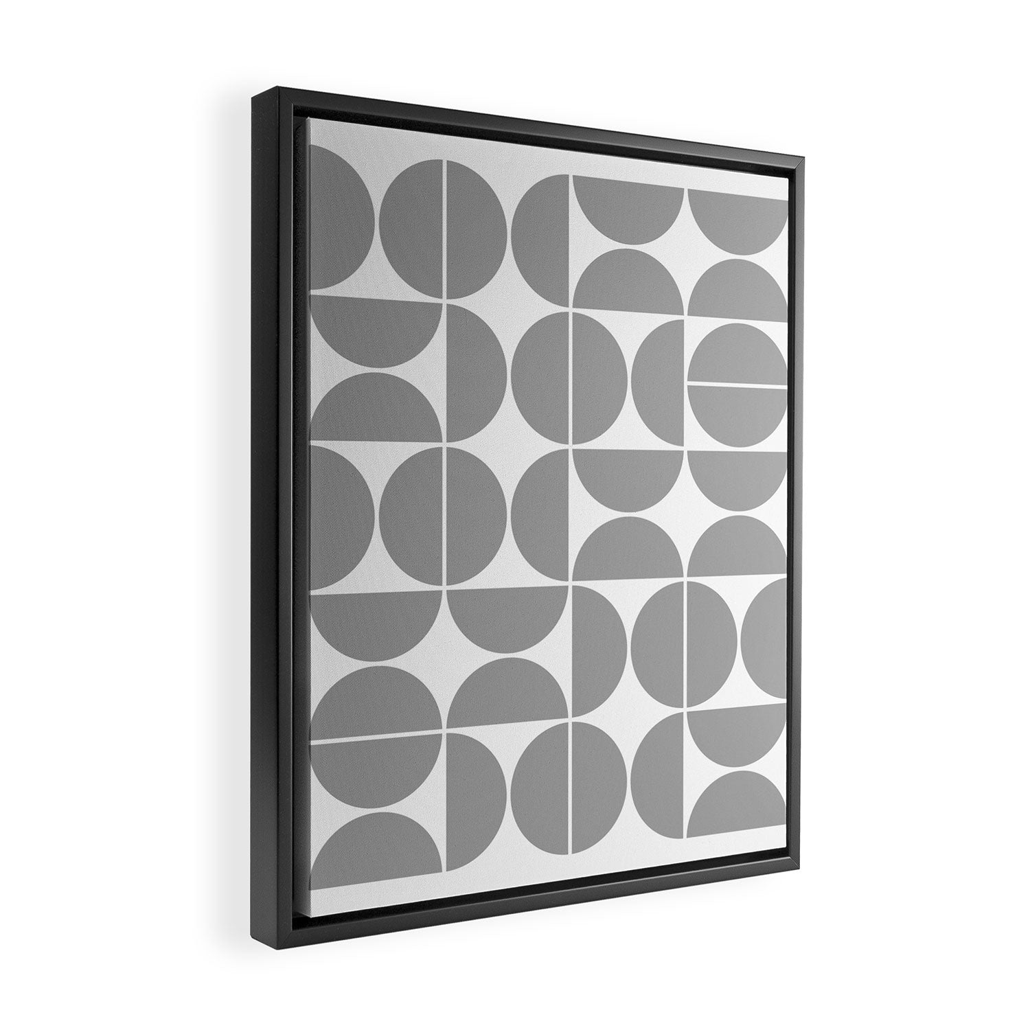Mid Century Modern Geometric 04 Grey Framed Canvas Print Gallery Image 2