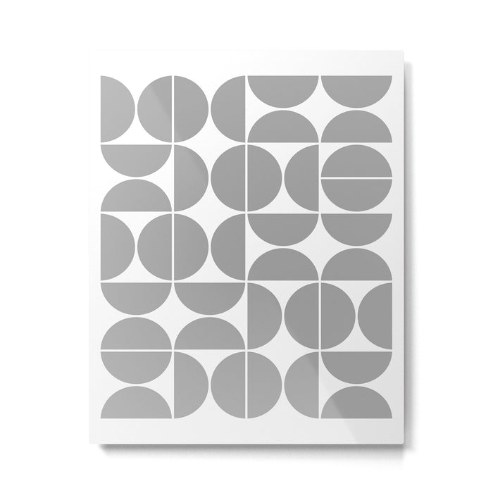 Mid Century Modern Geometric 04 Grey Metal Print Gallery Image 1