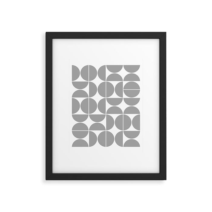 Mid Century Modern Geometric 04 Grey Framed Art Print Gallery Image 1