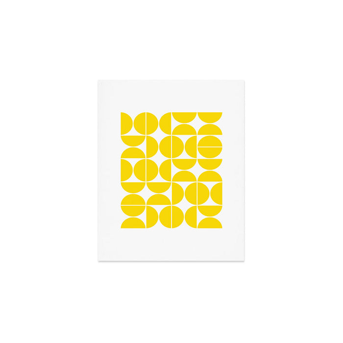 Mid Century Modern Geometric 04 Lemon Yellow Art Print Gallery Image 1