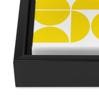 Mid Century Modern Geometric 04 Lemon Yellow Framed Canvas Print Gallery Image 3