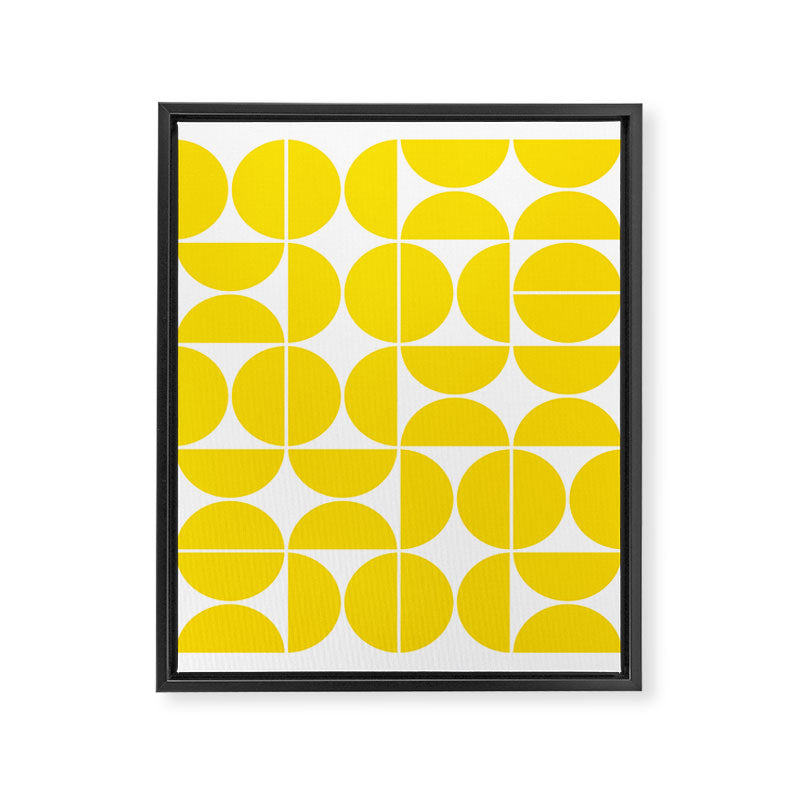 Mid Century Modern Geometric 04 Lemon Yellow Framed Canvas Print Gallery Image 6