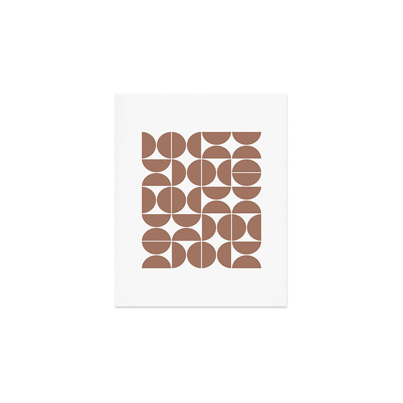Mid Century Modern Geometric 04 Mocha Mousse Art Print Gallery Image 1