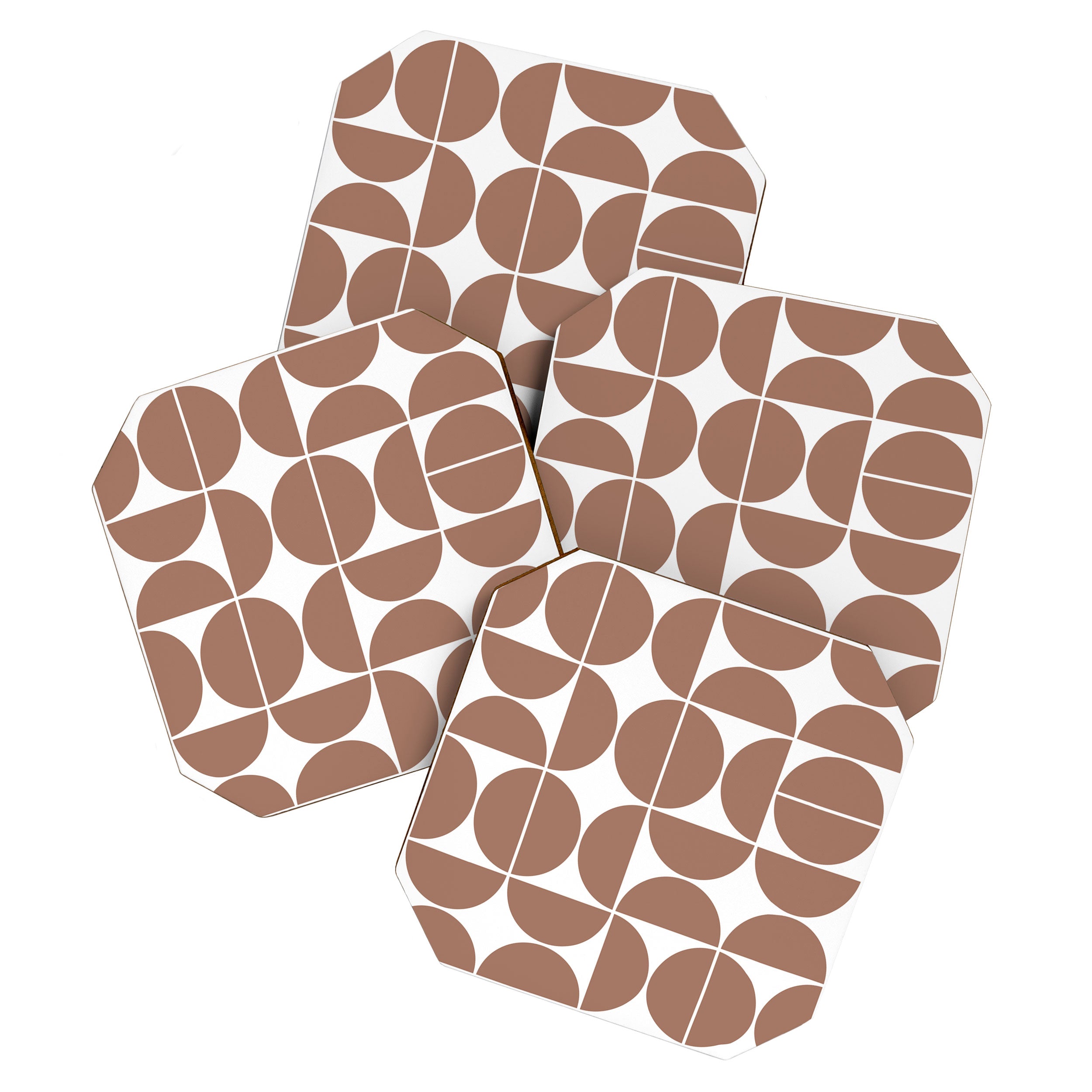 Mid Century Modern Geometric 04 Mocha Mousse Coaster Gallery Image 1