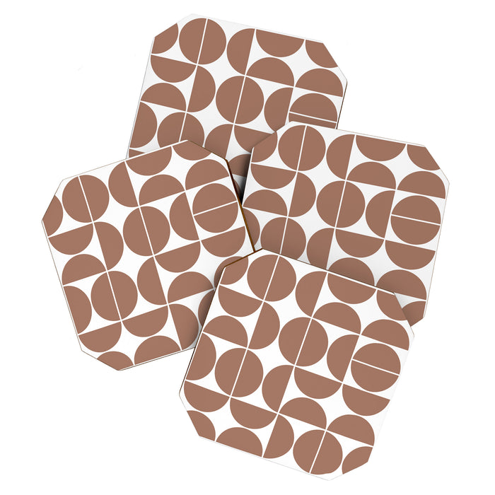 Mid Century Modern Geometric 04 Mocha Mousse Coaster Gallery Image 1
