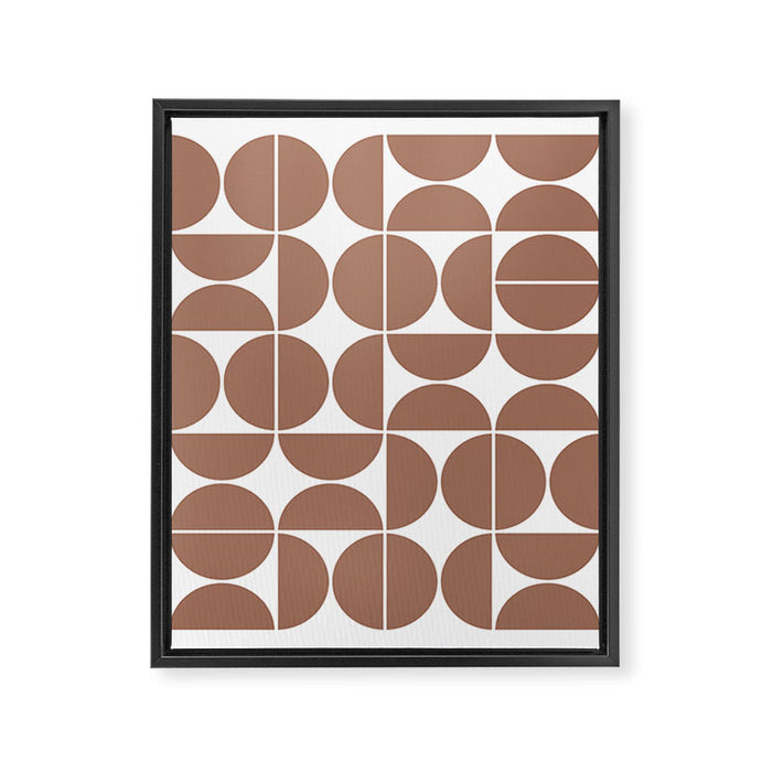 Mid Century Modern Geometric 04 Mocha Mousse Framed Canvas Print Gallery Image 1