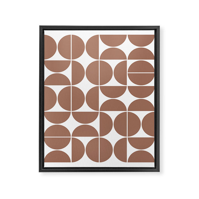 Mid Century Modern Geometric 04 Mocha Mousse Framed Canvas Print Gallery Image 6