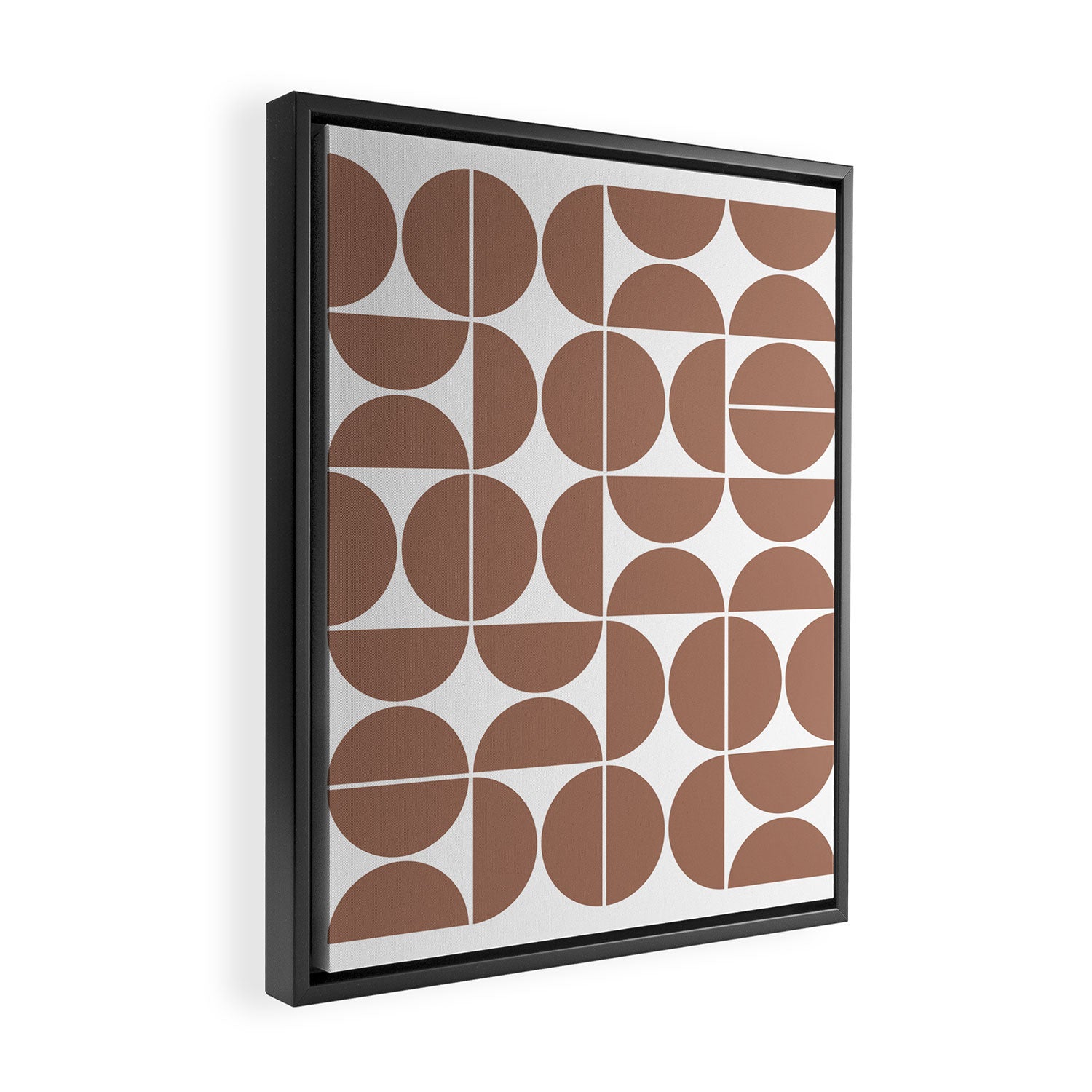 Mid Century Modern Geometric 04 Mocha Mousse Framed Canvas Print Gallery Image 2
