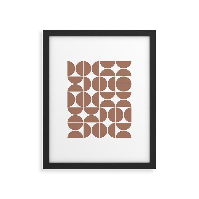 Mid Century Modern Geometric 04 Mocha Mousse Framed Art Print Gallery Image 1