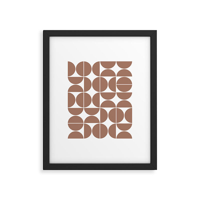 Mid Century Modern Geometric 04 Mocha Mousse Framed Art Print Gallery Image 5