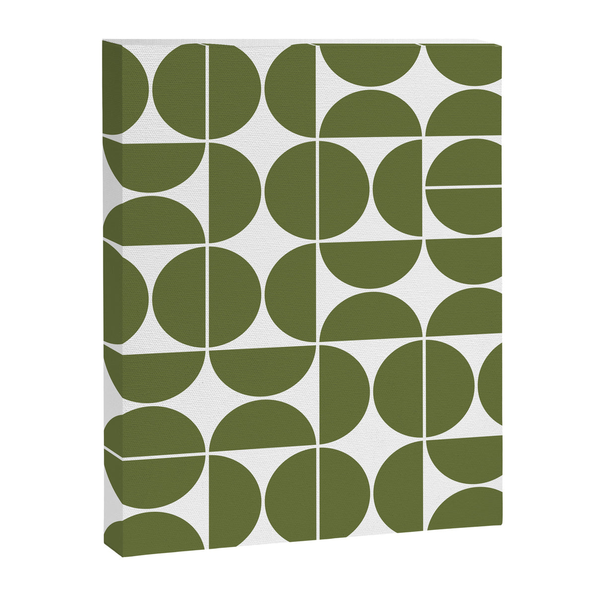 Mid Century Modern Geometric 04 Olive Green Canvas Print Gallery Image 6