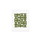 Mid Century Modern Geometric 04 Olive Green Art Print Gallery Image 1