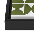 Mid Century Modern Geometric 04 Olive Green Framed Canvas Print Gallery Image 3
