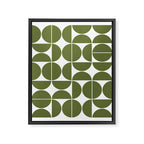 Mid Century Modern Geometric 04 Olive Green Framed Canvas Print Gallery Image 6