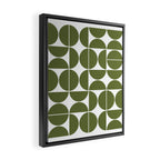Mid Century Modern Geometric 04 Olive Green Framed Canvas Print Gallery Image 2