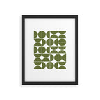 Mid Century Modern Geometric 04 Olive Green Framed Art Print Gallery Image 5