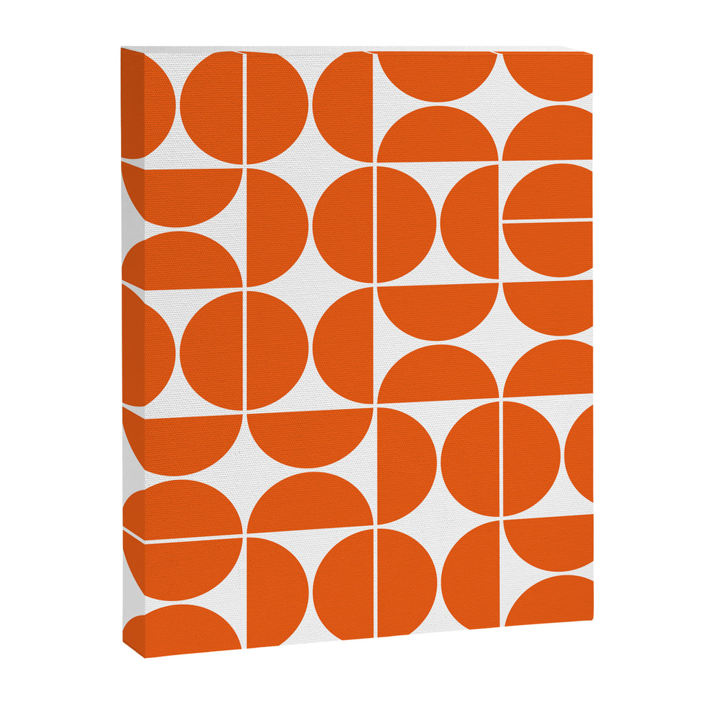 Mid Century Modern Geometric 04 Orange Canvas Print Gallery Image 3
